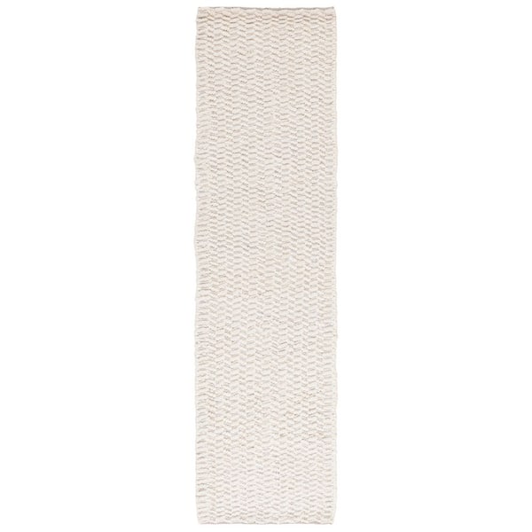 Natural Fiber 2 ft. x 8 ft. Bleach/Ivory Solid Color Runner Rug