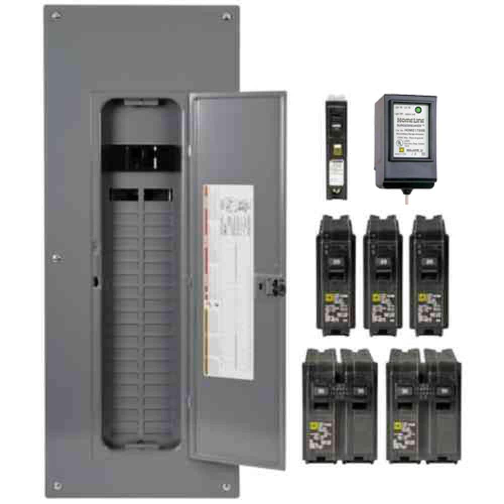 Homeline 200 Amp 40-Space 80-Circuit Indoor Main Breaker Plug-On Neutral Load Center with Cover, Surge SPD - Value Pack price history on PriceWatchPro