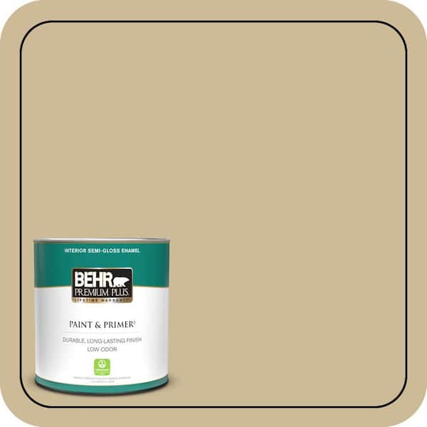 BEHR PREMIUM PLUS 1 qt. #MQ2-22 Hayloft Semi-Gloss Enamel Low Odor Interior Paint & Primer