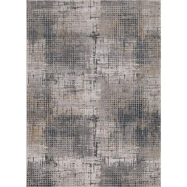 Kas Rugs Lara Inspire Ivory/Grey 3 ft. x 5 ft. Abstract Accent Rug