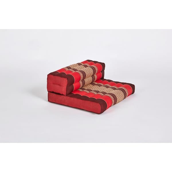 My Zen Home Red and Burgundy Dhyana Floor Living and Meditation Cushion