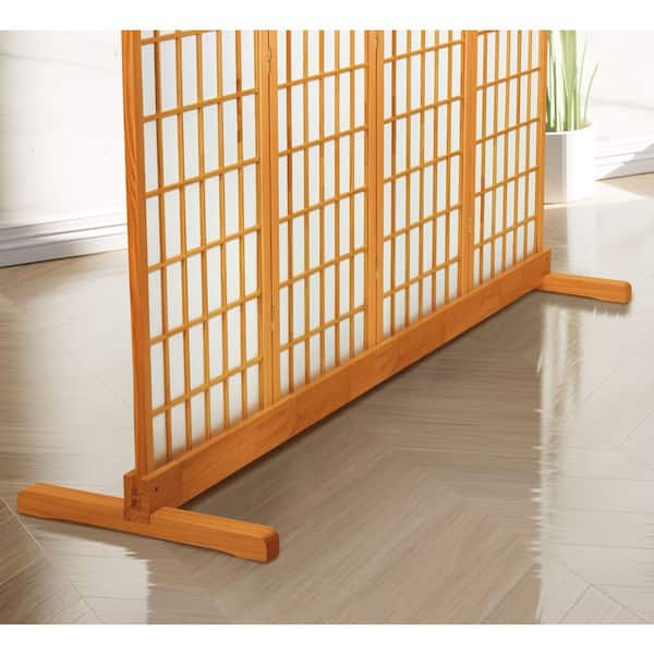 Oriental Furniture Honey 4-Panel Room Divider Stand