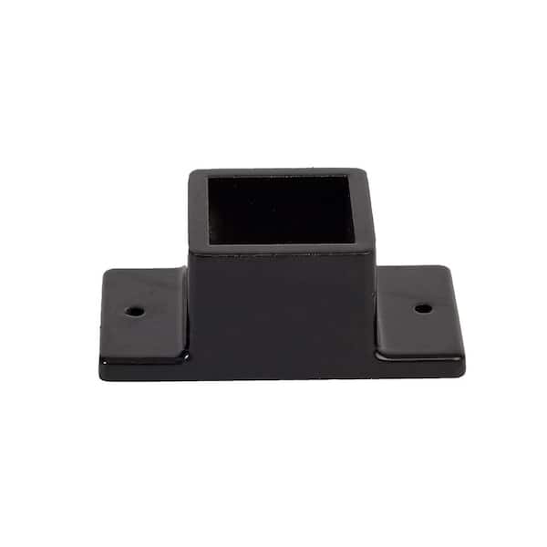 FORTRESS Athens Gloss Black Aluminum Fence Wall Mount Bracket (6-Pack)