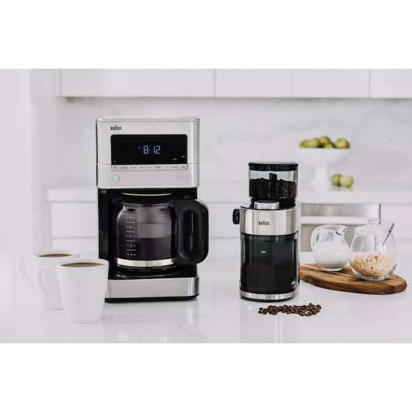 Braun BrewSense 12-Cup Programmable Stainless Steel Drip Coffee Maker with  Brew Strength Selector and Glass Carafe KF7170SI - The Home Depot