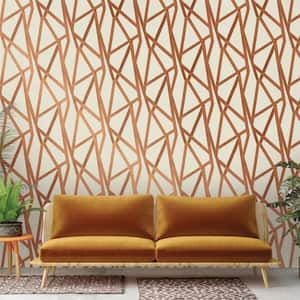Genevieve Gorder Intersections Bronze Peel and Stick Wallpaper (Covers 56 Sq. Ft.)