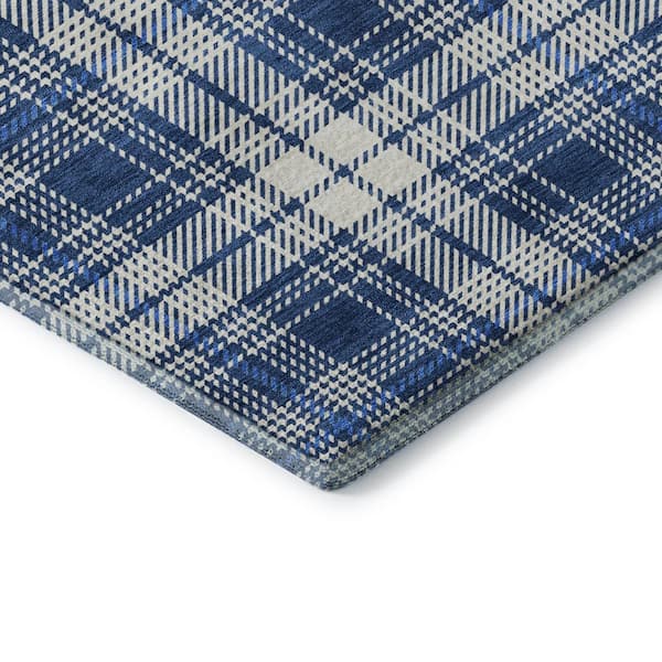 Mayfield Premium Machine Washable Abstract AMF993 Navy 5 ft. x 7 ft. 6 in. Area Rug