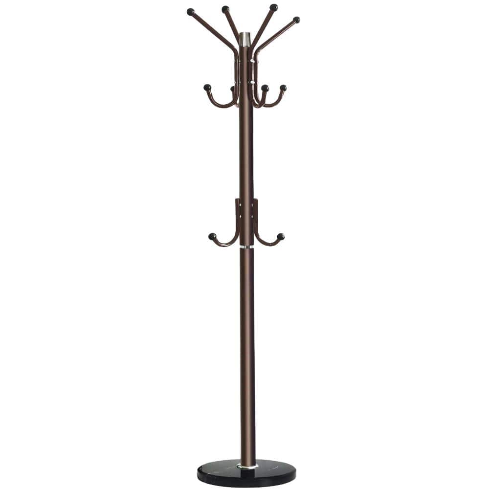 Bronze 69.5 in. Modern Coat Rack Freestanding with Natural Marble Base and Sturdy Metal Frame, 11 Hooks Hall Tree price history on PriceWatchPro