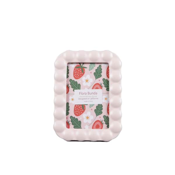 Flora Bunda Frame 4 x 6 Pink Ceramic Infinity Dot Picture Frame