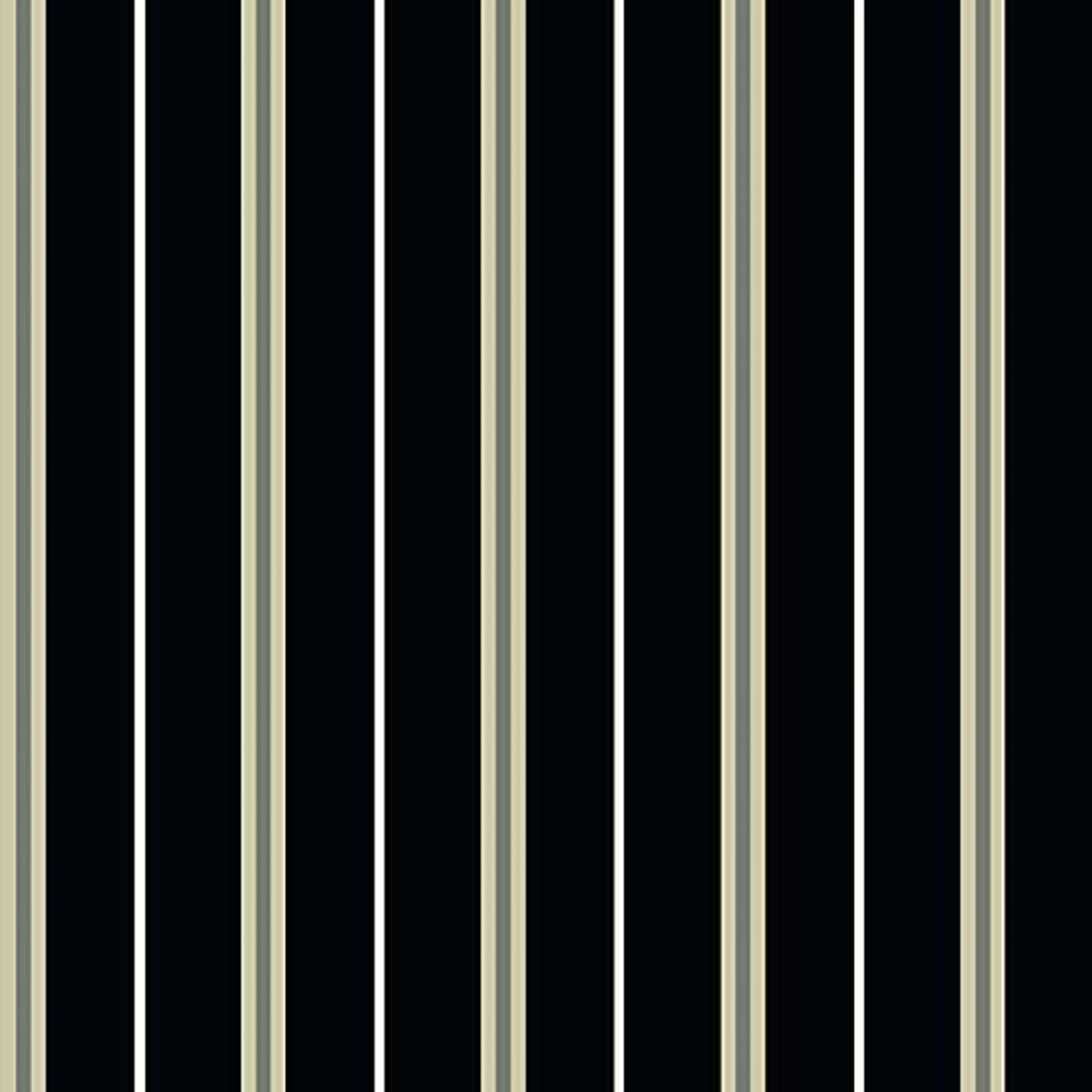 18" Black and Beige Striped Square Outdoor Throw Pillow Set