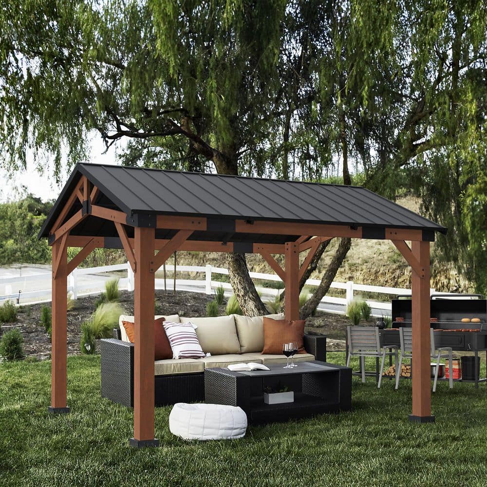Norwood 12x10 Cedar and Steel Outdoor Gazebo