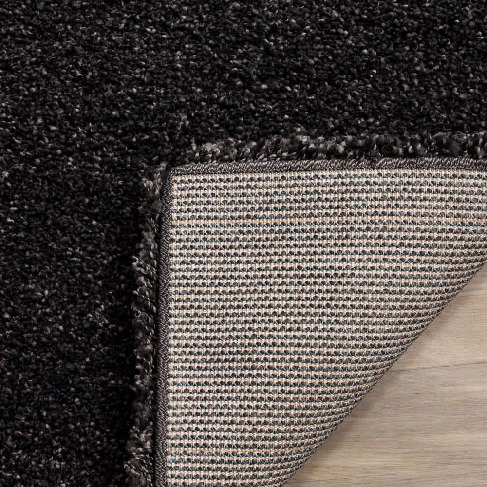 Reversible Dark Grey Solid Shag Rug 6' x 9' - Synthetic Easy Care