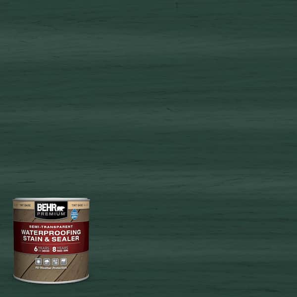 BEHR PREMIUM 8 oz. #ST-114 Mountain Spruce Semi-Transparent Waterproofing Exterior Wood Stain and Sealer Sample