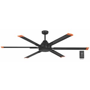 High Velocity 6 ft. Indoor/Outdoor Matte Black Ceiling Fan with Wall Control Included