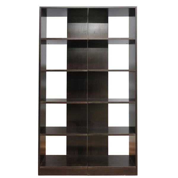 Concepts In Wood 72 in. Espresso Wood 10-shelf Standard Bookcase with Adjustable Shelves