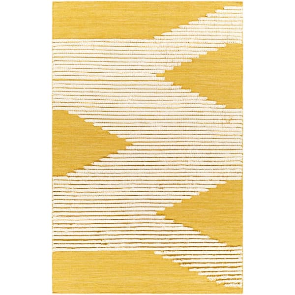Livabliss Juliet Yellow Global 5 ft. x 8 ft. Indoor Area Rug