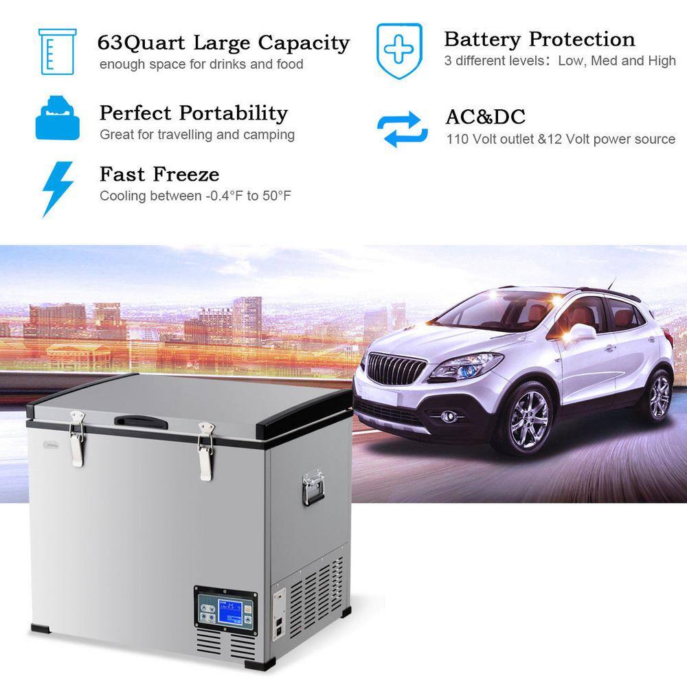 Compact Black and Gray Smart RV Refrigerator Freezer
