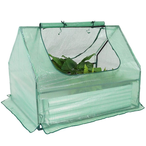 Sunnydaze Decor Sunnydaze 4 ft. x 3 ft. x 3 ft. - Steel and Polyethylene - Green - Raised Garden Bed and Greenhouse