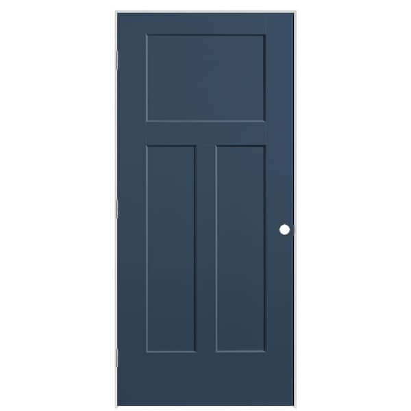 Masonite 36 in. x 80 in. 3-Panel Winslow Right-Hand Solid Core Night Tide Molded Composite Single Prehung Interior Door
