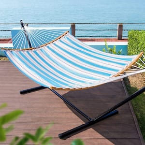 Patio Hammock, Quick Dry Fabric Portable Hammock and Stand, 2-Person Use 450 lbs. Capacity, Outdoor Backyard Use