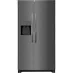 36 in. 25.6 cu. ft. Side by Side Refrigerator in Black Stainless Steel, Standard Depth
