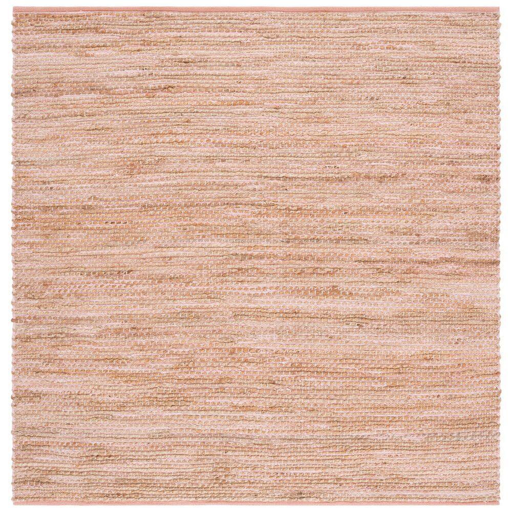SAFAVIEH Cape Cod 6 ft. x 6 ft. Pink/Natural Abstract Distressed Square ...
