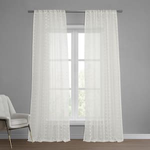Strasbourg Dot Geometric Rod Pocket Sheer Curtain - 50 in. W x 108 in. L (1 Panel)