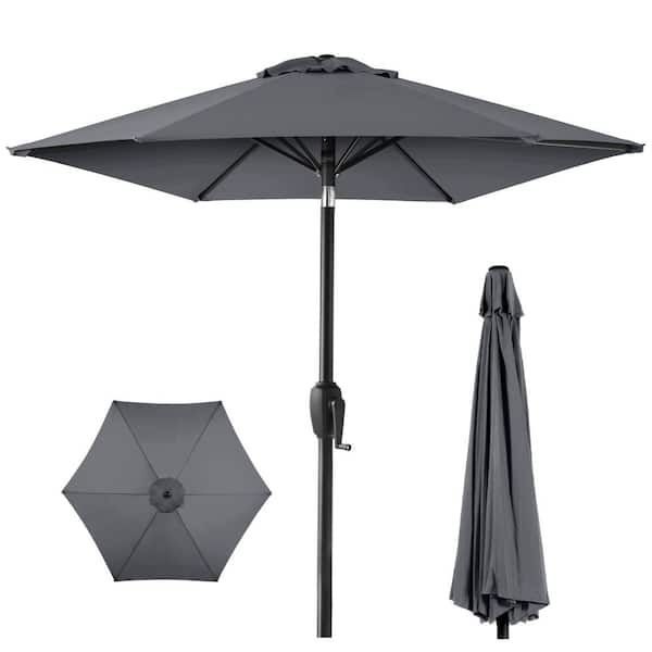 Best Choice Products Slate 7.5 ft. Outdoor Market Patio Umbrella with Crank and Tilt