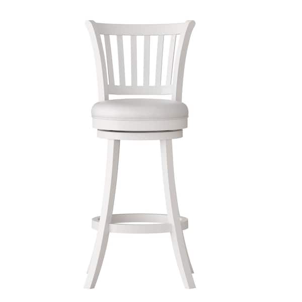 Woodgrove White Faux Leather Swivel Barstool (Set of 2)