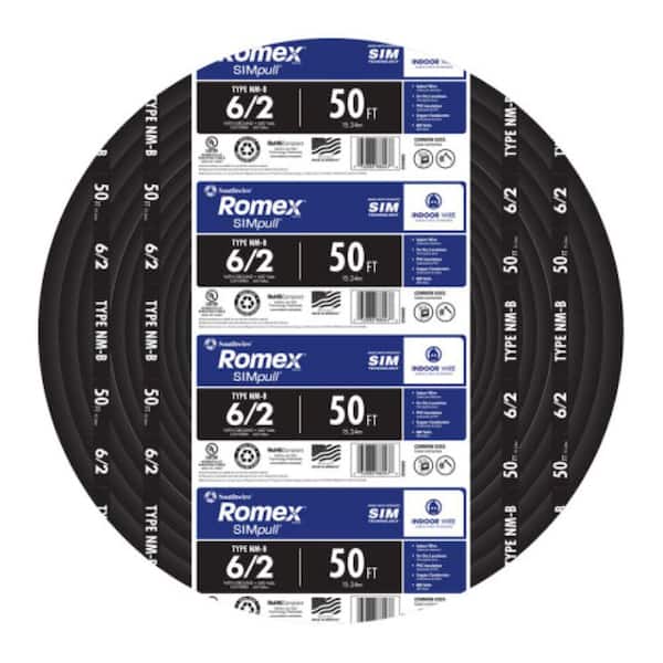 Southwire 50 ft. 8/3 Stranded Romex SIMpull CU NM-B W/G Wire