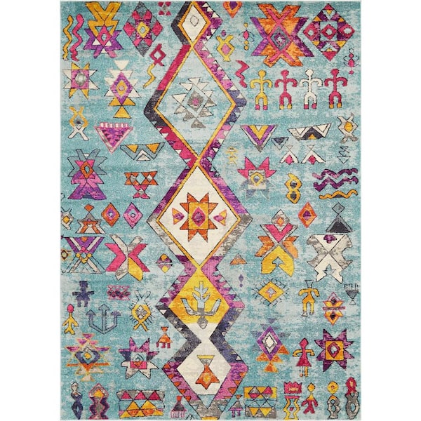 Unique Loom Sedona Adobe Turquoise 9' 0 x 12' 0 Area Rug