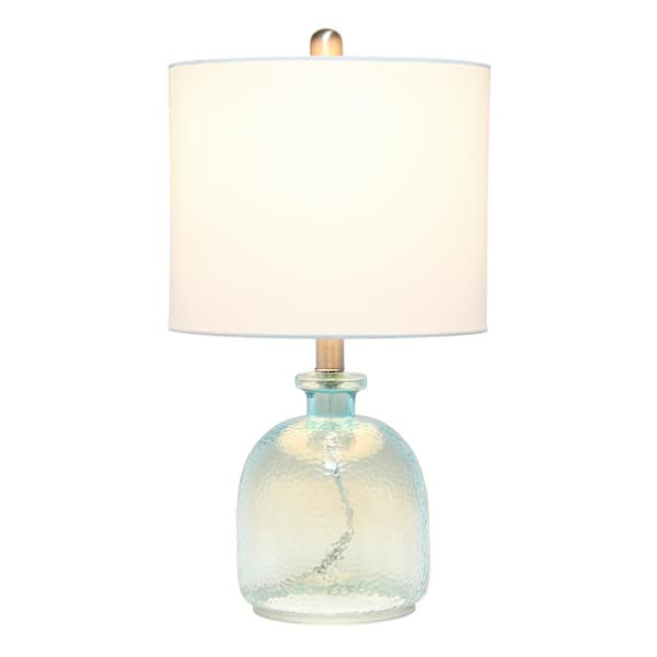 20 In Clear Blue Hammered Glass Jar, How Tall Should My Table Lamp Be