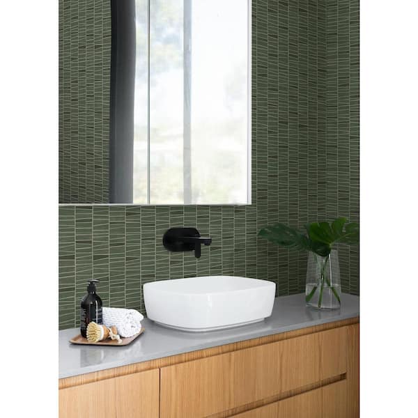 Green Organic Stripe Vinyl Peel and Stick Wallpaper Roll 30.75 Sq. Ft.