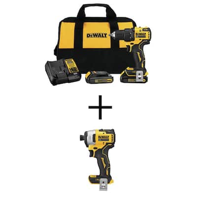 Atomic 20-Volt Max Cordless Brushless Compact 1/2 in. Drill/Driver w/ Atomic 20-Volt Brushless Impact Driver (Tool-Only)