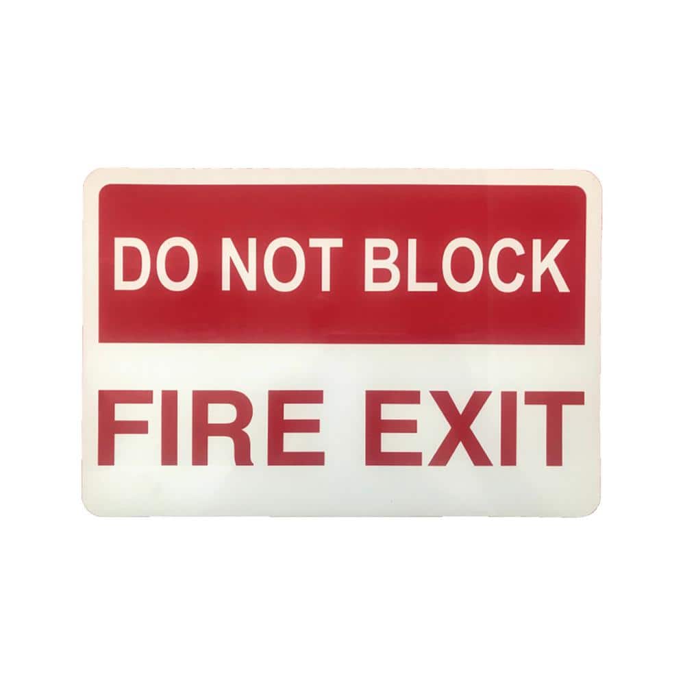 Safe Handler Red/White, Do Not Block Fire Exit Sign, Metal Fire Safety Sign  (10-Pieces) BLSH-FESIGN-10 - The Home Depot