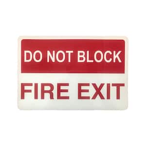 Red/White, Do Not Block Fire Exit Sign, Metal Fire Safety Sign (10-Pieces)