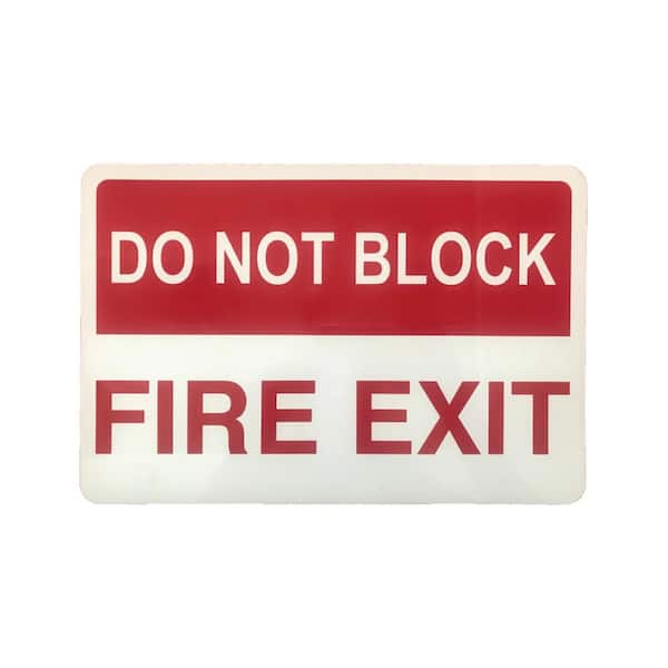 Safe Handler Red/White, Do Not Block Fire Exit Sign, Metal Fire Safety Sign (10-Pieces)