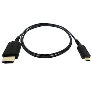 Câble micro-HDMI (Type D) à HDMI (Type A) 15 pi plaqué or v1.4
