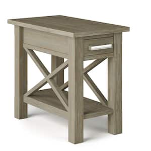 Kitchener Solid wood 14 in. Wide Rectangle Contemporary Narrow Side Table in Distressed Grey