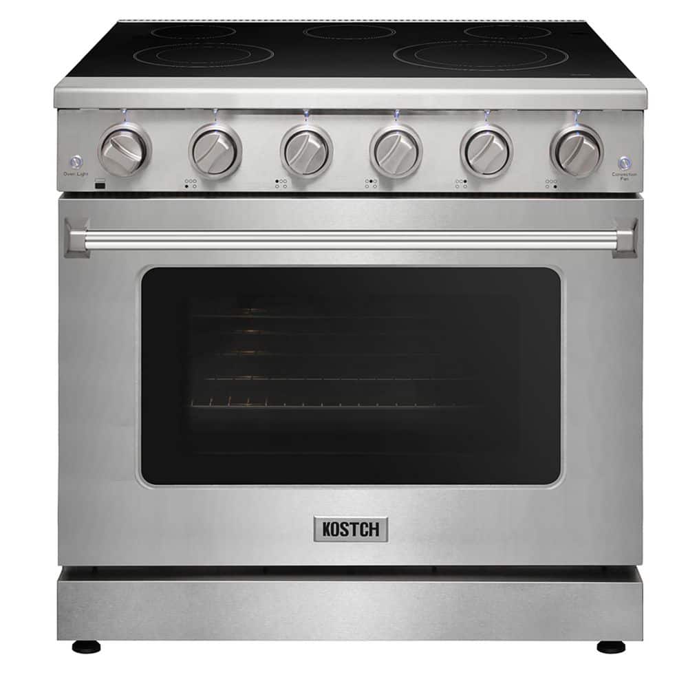 36 in. 5 Burner Elements Freestanding Electric Range in Stainless Steel with 6.0 cu. ft. True Convection price history on PriceWatchPro