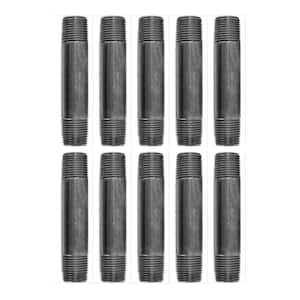 1/2 in. x 4 in. Black Industrial Steel Grey Plumbing Nipple (10-Pack)