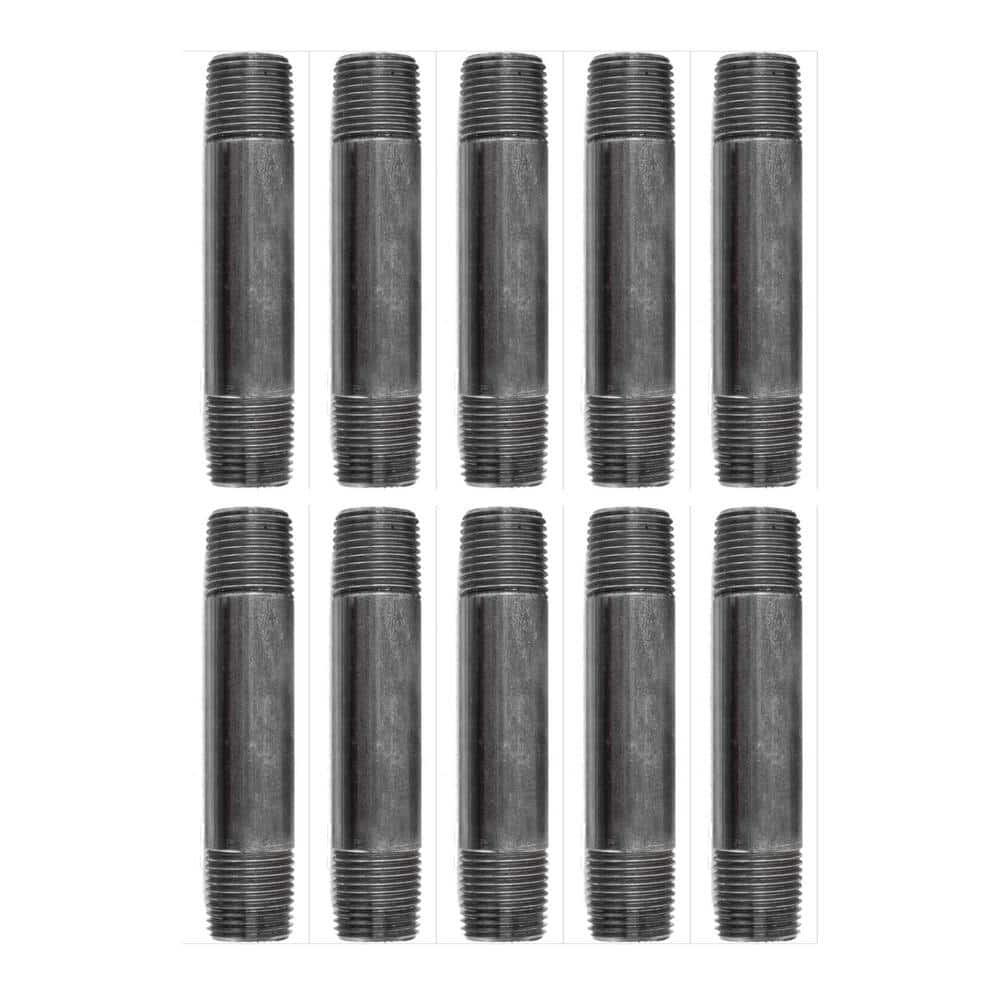 1/2 in. x 4 in. Black Industrial Steel Grey Plumbing Nipple (10-Pack) price history on PriceWatchPro