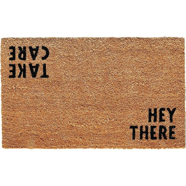 Multi-Colored 29 in. x 17 in. Coir Non-Slip Indoor / Outdoor Door Mat