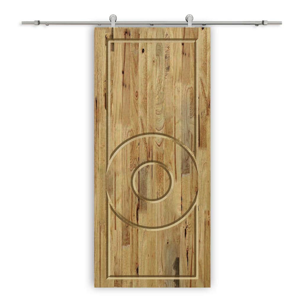 CALHOME 30 in. x 80 in. Weather Oak Stained Pine Wood Modern Interior ...
