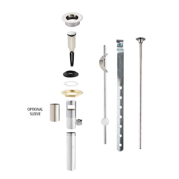 PF WaterWorks 2-in-1 Easy Popup Brass Pop-Up Drain, Brushed