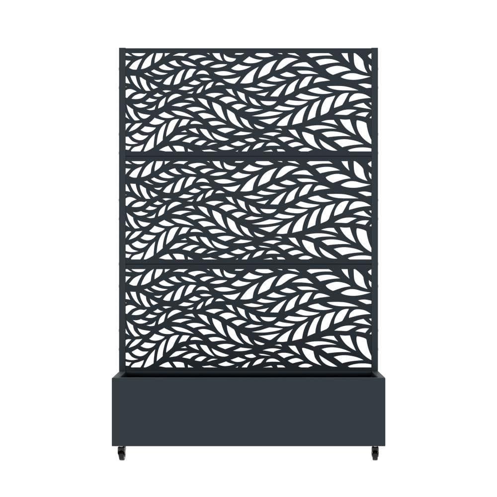 47 in. L x 16 in. W x 72 in. H Gray Square Outdoor Iron Bed with Ornate Leaf Pattern Trellis (1-Pack) price history on PriceWatchPro
