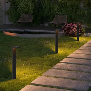 Low Voltage Black Aluminum LED Weather Resistant Outdoor Landscape Path Lights (4-Pack)