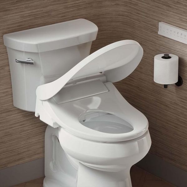 Pure Wash E880 Electric Bidet Seat for Round Toilets with Remote Control in White
