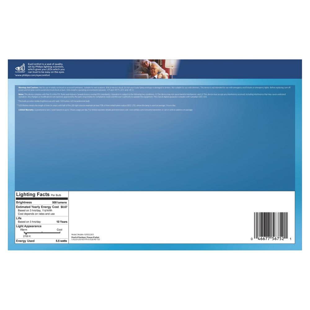 Philips Frosted G25 LED Decorative Light Bulb, 3-Pack