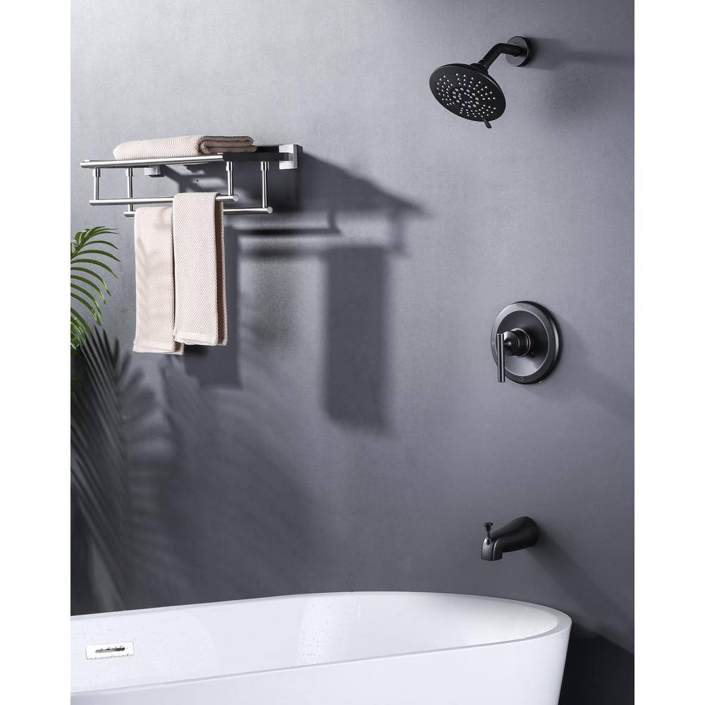 Oil Rubbed Bronze Wall Mounted Shower System with Tub Spout