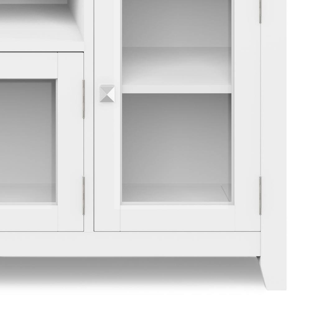Cosmopolitan White Solid Wood 72" TV Media Stand with Cabinets